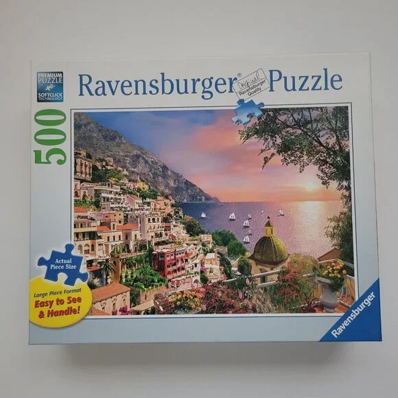 RAVENSBURGER Mediterranean Coastal Sunset 500 piece puzzle - Picture 1 of 4